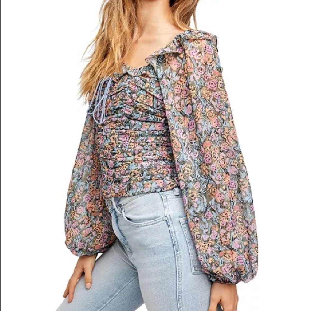 Free People Mabel Printed Top-NWT